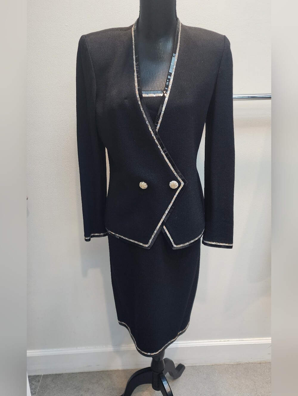 Vintage St. John Marie Gray Knit Suit